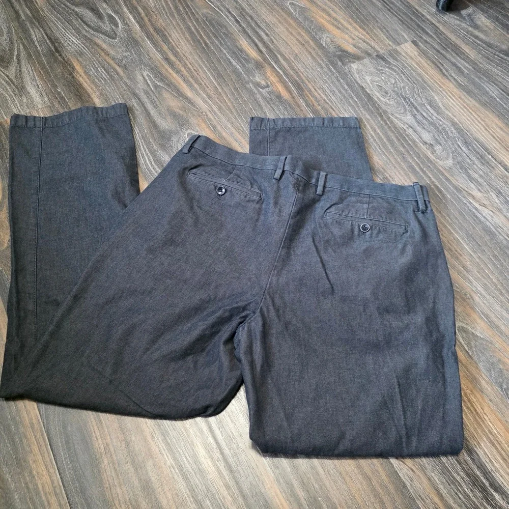 Banana Republic Kentfield Pant Mens 36x34 Charcoal Gray Cotton Chino Trousers